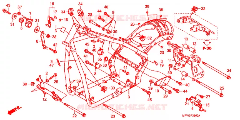 CADRE Honda MOTO 1300 VT 2010  VT1300CSAA
