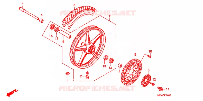 ROUE AVANT Honda MOTO 1300 VT 2010  VT1300CSAA
