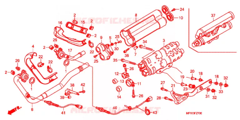 SILENCIEUX D'ECHAPPEMENT Honda MOTO 1300 VT 2010  VT1300CSAA