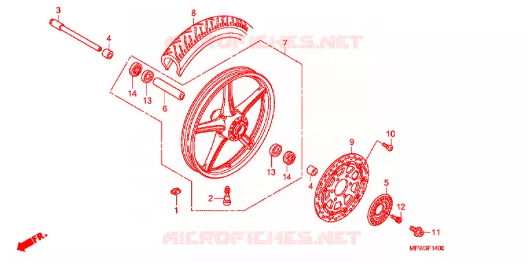 ROUE AVANT Honda MOTO 1300 VT 2010  VT1300CSAA
