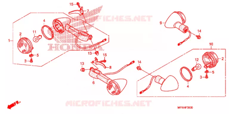 CLIGNOTANT Honda MOTO 1300 VT 2010  VT1300CSAA_A
