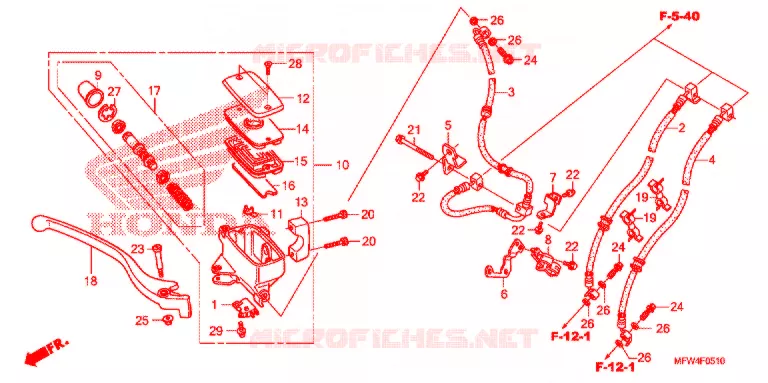 LEVIER DE GUIDON - CABLE - COMMODO Honda MOTO 1300 VT 2010  VT1300CSAA_A