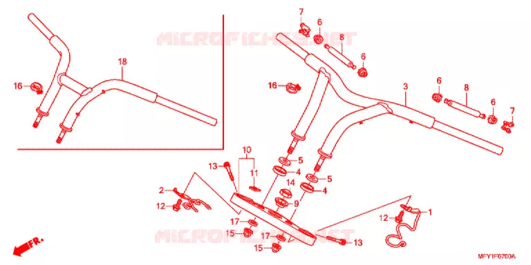 GUIDON - TE DE FOURCHE Honda MOTO 1300 VT 2011  VT1300CSAB
