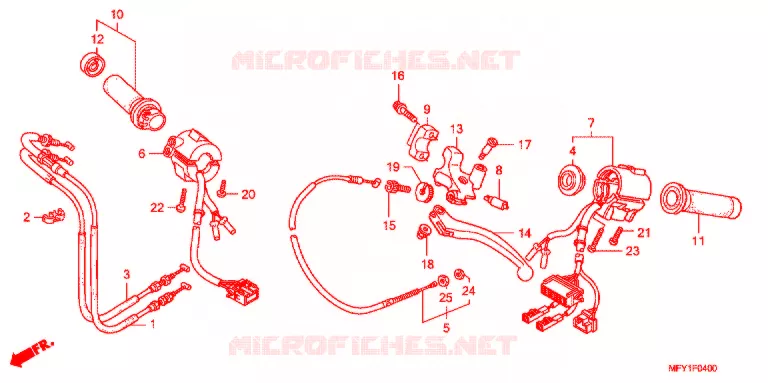LEVIER DE GUIDON - CABLE - COMMODO Honda MOTO 1300 VT 2012  VT1300CSAB