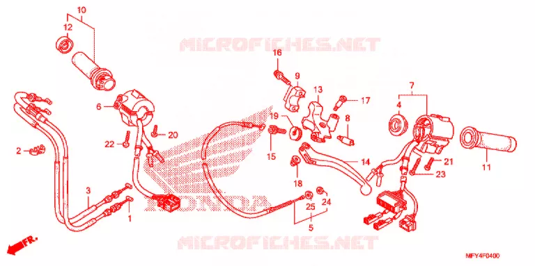LEVIER DE GUIDON - CABLE - COMMODO Honda MOTO 1300 VT 2011  VT1300CSAB_A
