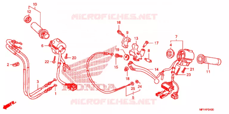 LEVIER DE GUIDON - CABLE - COMMODO Honda MOTO 1300 VT 2011  VT1300CSB_A