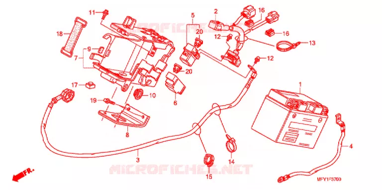 BATTERIE Honda MOTO 1300 VT 2013  VT1300CSB_J