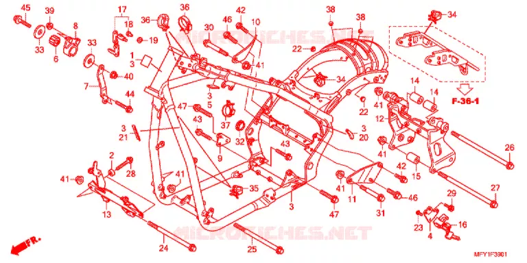 CADRE (VT1300CS/CSA) Honda MOTO 1300 VT 2013  VT1300CSB_J