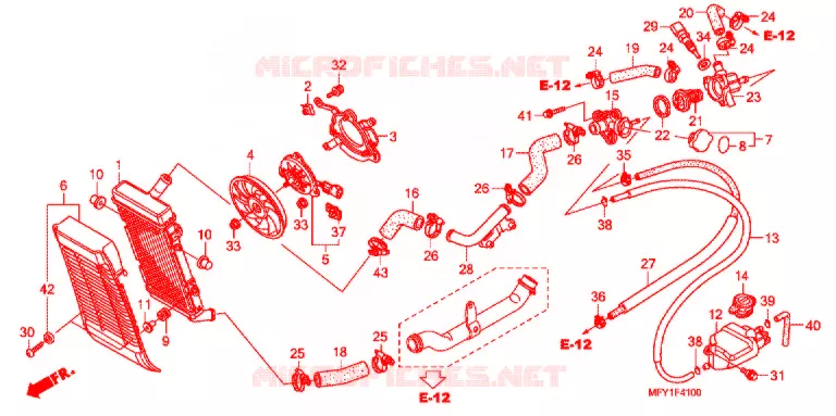 RADIATEUR Honda MOTO 1300 VT 2011  VT1300CSB_J