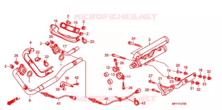 SILENCIEUX D'ECHAPPEMENT Honda MOTO 1300 VT 2013  VT1300CSB_J