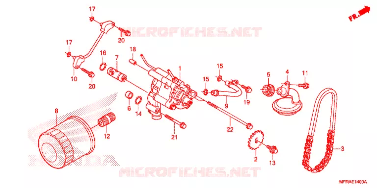 FILTRE A HUILE - POMPE A HUILE Honda MOTO 1300 VT 2013  VT1300CSD