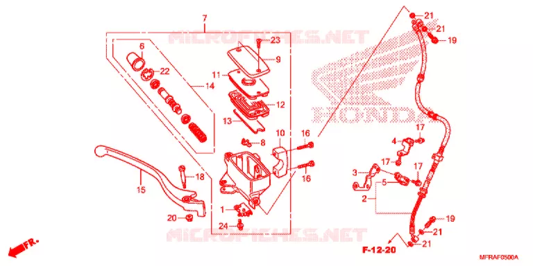 MAITRE CYLINDRE DE FREIN AVANT (VT1300CR/CS/CT/CX) Honda MOTO 1300 VT 2013  VT1300CSD