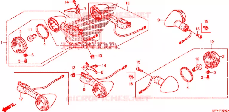 CLIGNOTANT Honda MOTO 1300 VT 2010  VT1300CTA