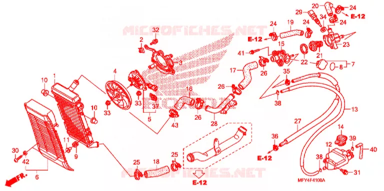 RADIATEUR Honda MOTO 1300 VT 2010  VT1300CTA