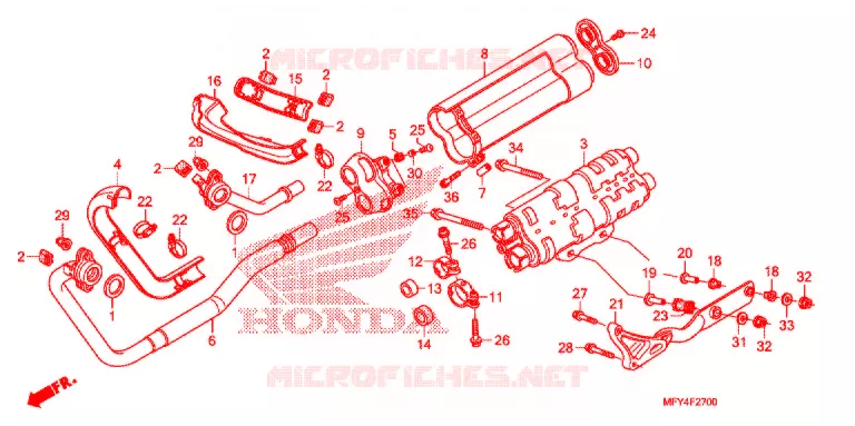 SILENCIEUX D'ECHAPPEMENT Honda MOTO 1300 VT 2010  VT1300CTA