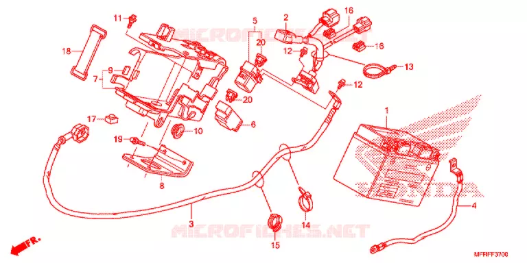 BATTERIE Honda MOTO 1300 VT 2018  VT1300CTAF