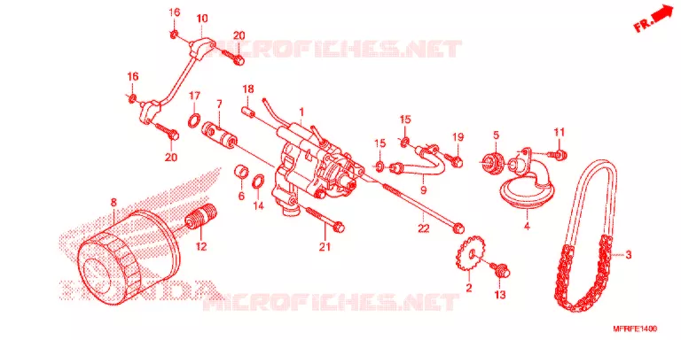 FILTRE A HUILE - POMPE A HUILE Honda MOTO 1300 VT 2016  VT1300CTAF