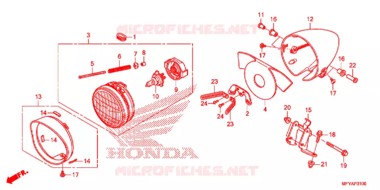 PHARE Honda MOTO 1300 VT 2012  VT1300CTC