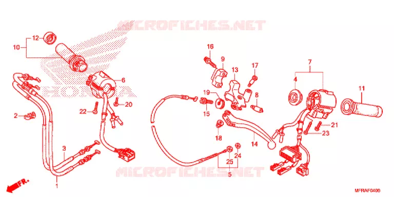 COMMODOS - POIGNEES - CABLES Honda MOTO 1300 VT 2013  VT1300CTD