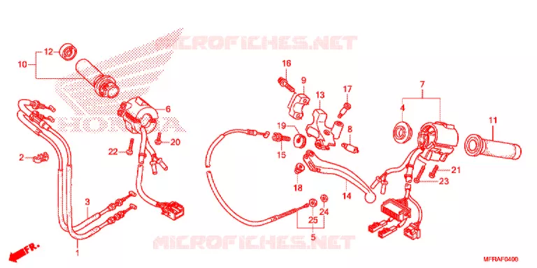 COMMODOS - POIGNEES - CABLES Honda MOTO 1300 VT 2013  VT1300CTD