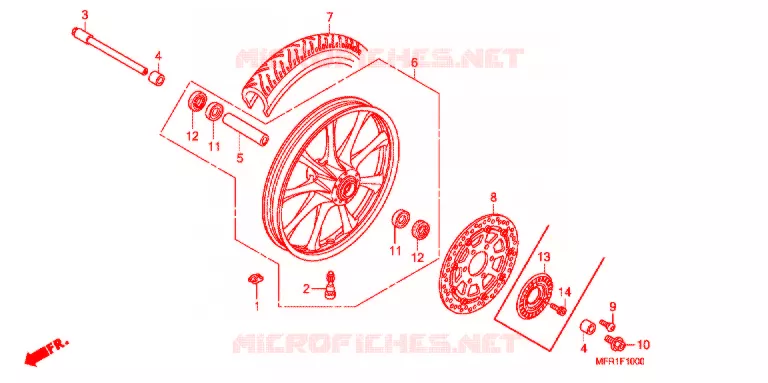 ROUE AVANT Honda MOTO 1300 VT 2011  VT1300CXAB