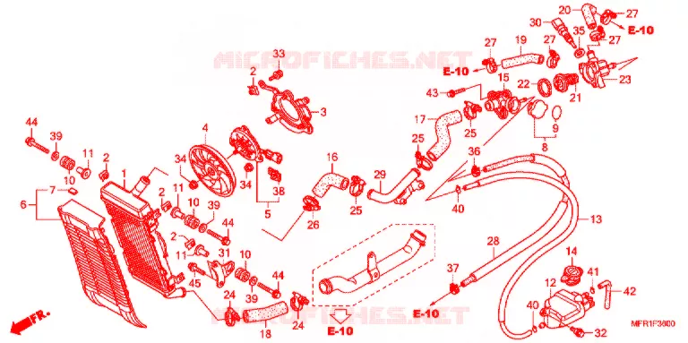 RADIATEUR Honda MOTO 1300 VT 2017  VT1300CXAF_J