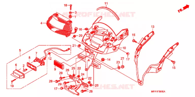 FEU ARRIERE Honda MOTO 1300 VT 2016  VT1300CXAF_J