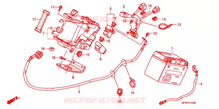 BATTERIE Honda MOTO 1300 VT 2013  VT1300CXC_J