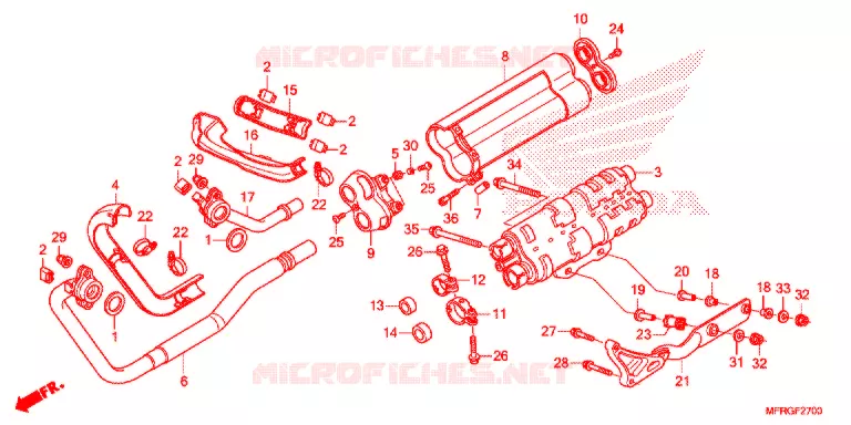 SILENCIEUX D'ECHAPPEMENT Honda MOTO 1300 VT 2016  VT1300CXG