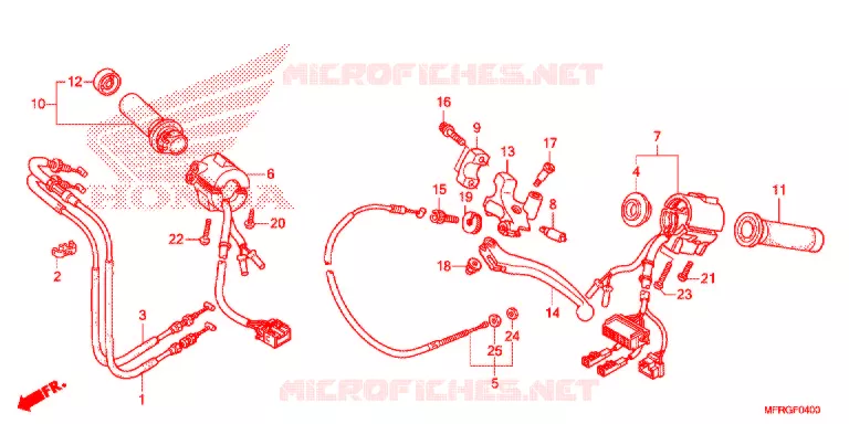 COMMODOS - POIGNEES - CABLES Honda MOTO 1300 VT 2016  VT1300CXG