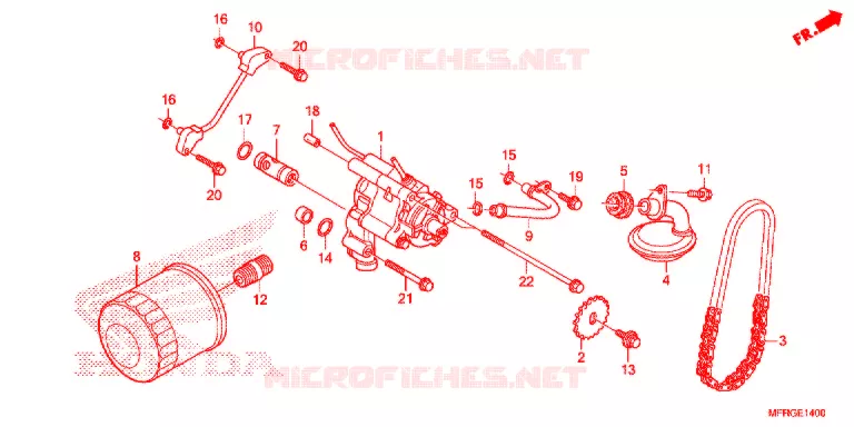 FILTRE A HUILE - POMPE A HUILE Honda MOTO 1300 VT 2016  VT1300CXG
