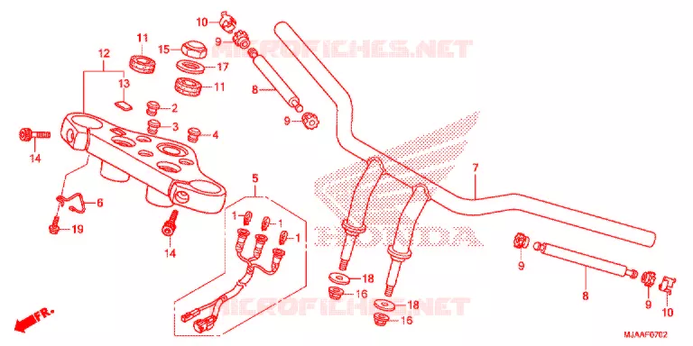 GUIDON (VT750C2B) Honda MOTO 750 SHADOW 2013  VT750C2BD