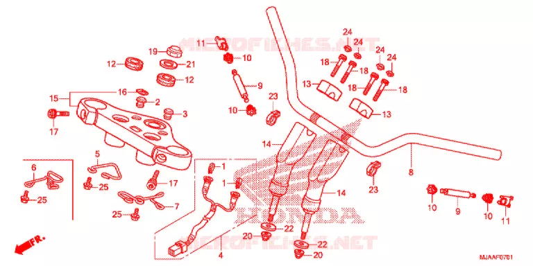 GUIDON (VT750C2/C2F/C2S) Honda MOTO 750 SHADOW 2013  VT750C2D