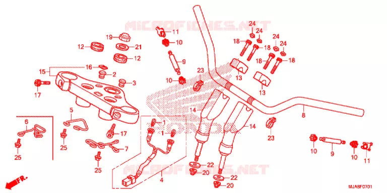 GUIDON (VT750C2/C2F/C2S) Honda MOTO 750 SHADOW 2014  VT750C2E