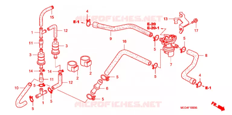 COMMANDE INJECTION D'AIR SOUPAPE Honda MOTO 750 SHADOW 2004  VT750C4