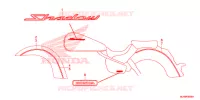 EMBLEME (VT750C/CA/CS) pour Honda SHADOW VT 750 AERO ABS GRAY 2014