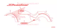 EMBLEME (VT750C/CA/CS) pour Honda SHADOW VT 750 AERO ABS GRAY 2014