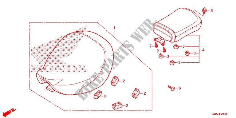 SELLE (VT750C/CA/CS) pour Honda SHADOW VT 750 AERO ABS GRAY 2014