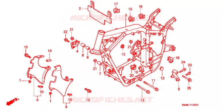 CADRE Honda MOTO 750 SHADOW 1998  VT750CD2W