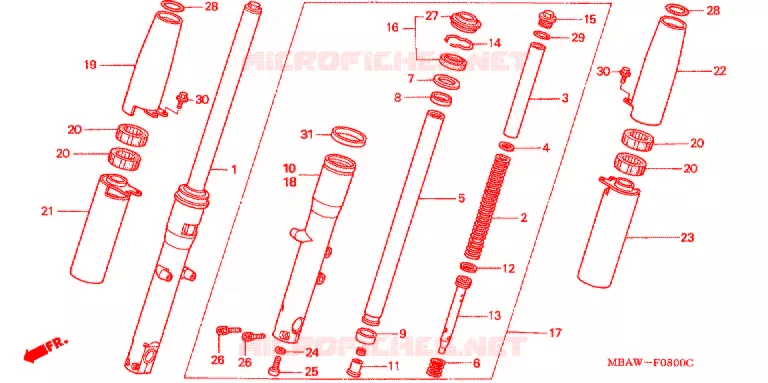 FOURCHE Honda MOTO 750 SHADOW 1998  VT750CD2W