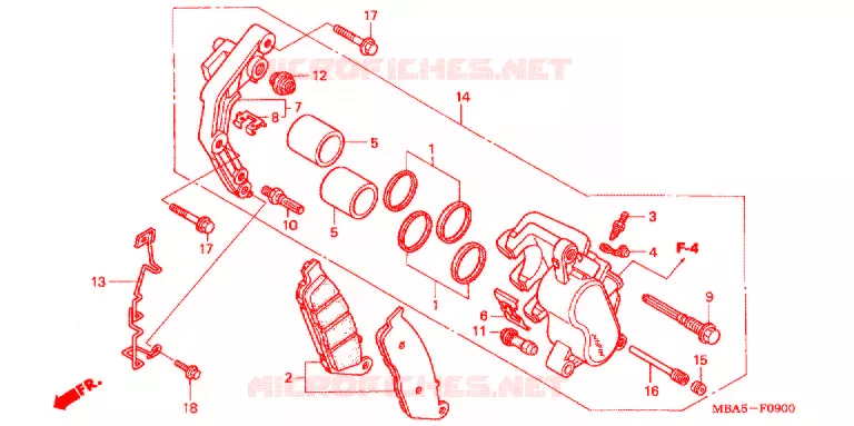 ETRIER DE FREIN AVANT Honda MOTO 750 SHADOW 2003  VT750CDA3