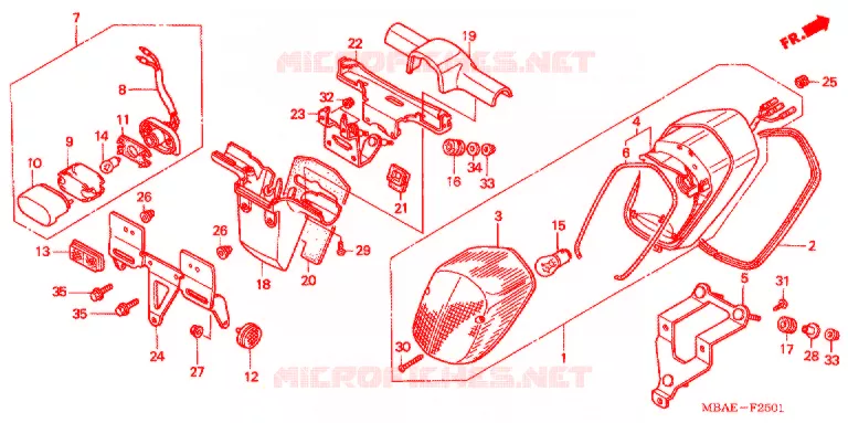 FEU ARRIERE Honda MOTO 750 SHADOW 2003  VT750CDA3