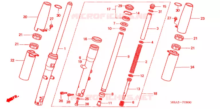 FOURCHE Honda MOTO 750 SHADOW 2003  VT750CDA3