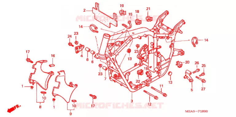 CADRE Honda MOTO 750 SHADOW 2002  VT750CDB2