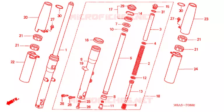 FOURCHE Honda MOTO 750 SHADOW 2002  VT750CDB2