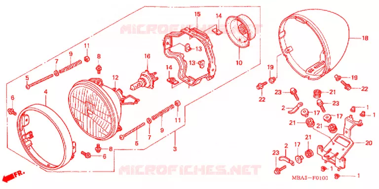 PHARE Honda MOTO 750 SHADOW 2002  VT750CDB2