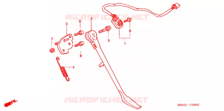 BEQUILLE Honda MOTO 750 SHADOW 2002  VT750CDD2