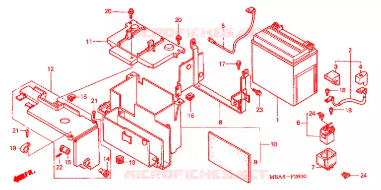 BATTERIE Honda MOTO 750 SHADOW 2002  VT750CDD2