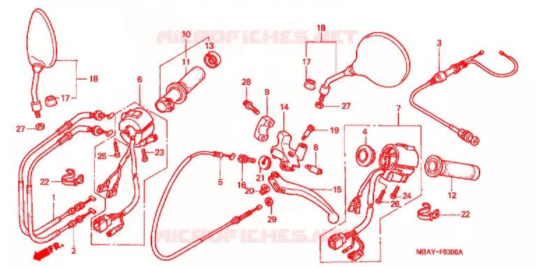 COMMODOS - POIGNEES Honda MOTO 750 SHADOW 2000  VT750CDY