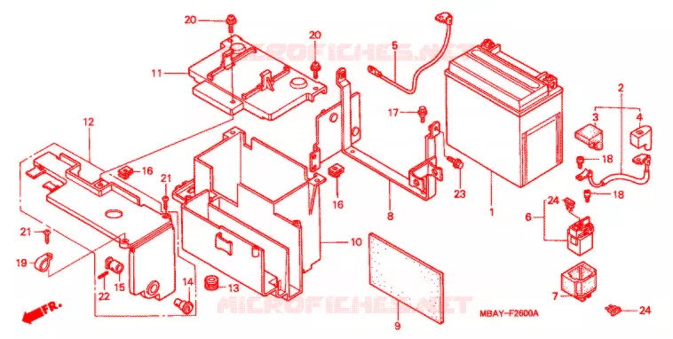 BATTERIE Honda MOTO 750 SHADOW 2000  VT750CDY